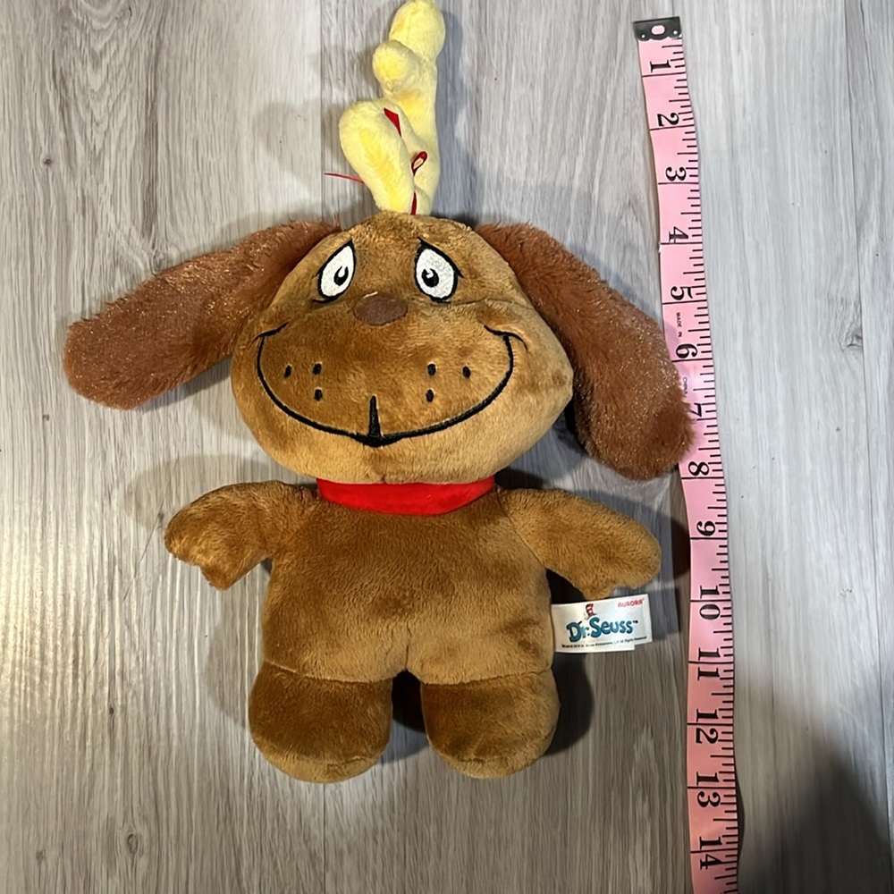 NWOT Dr. Seuss Brown Plush Dog with Yellow Antlers - Picture 6 of 6